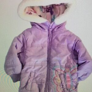 Purple Kids Jacket with Butterfly Design